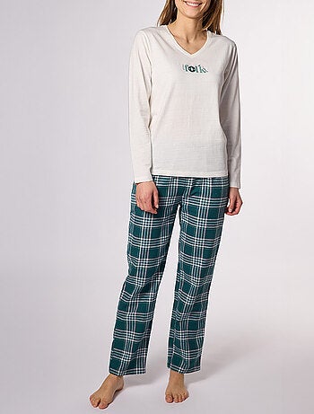 Pyjama ABER blanc/vert carreaux - DODO