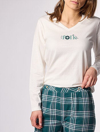 Pyjama ABER blanc/vert carreaux - DODO