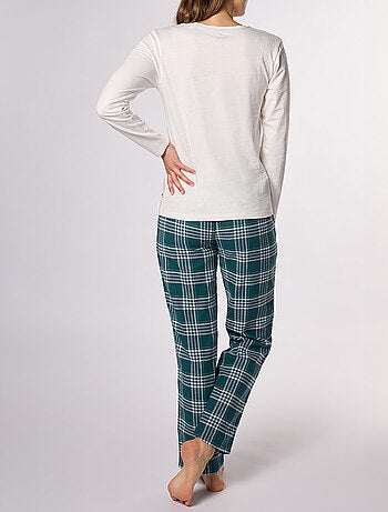 Pyjama ABER blanc/vert carreaux - DODO
