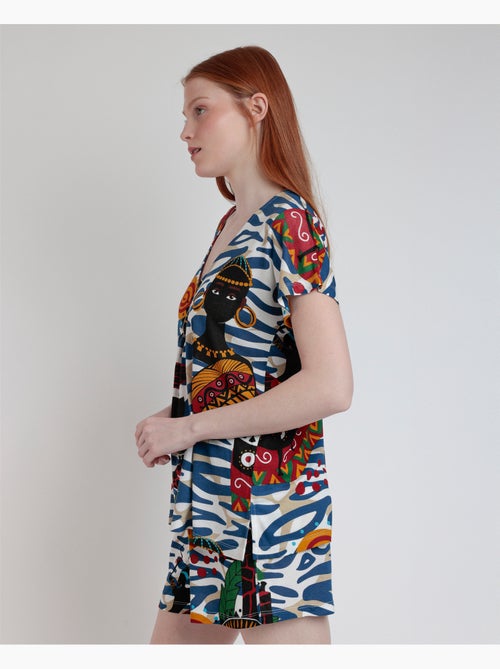 Pyjama africain de luxe à manches tombantes pour femme ADMAS LUXURY - Kiabi Pyjama africain de luxe à manches tombantes pour femme ADMAS LUXURY - Kiabi