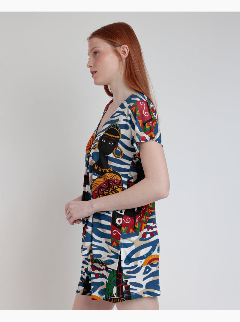 Pyjama africain de luxe à manches tombantes pour femme ADMAS LUXURY Multicolore - Kiabi