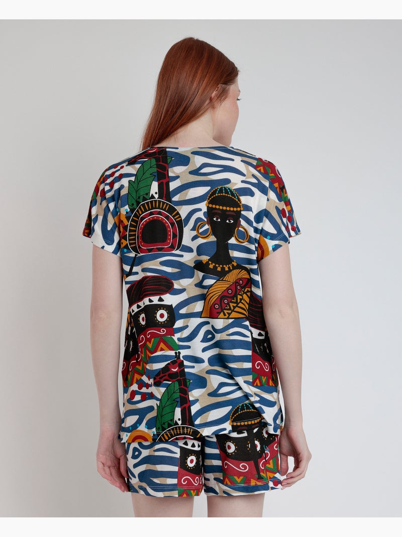 Pyjama africain de luxe à manches tombantes pour femme ADMAS LUXURY Multicolore - Kiabi