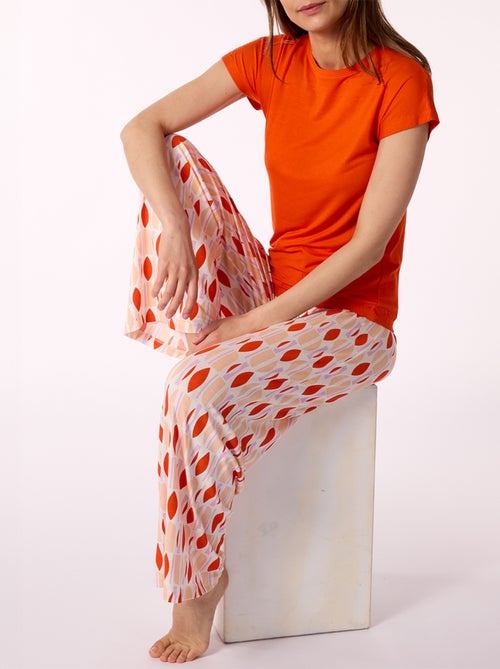 Pyjama ATTITUDE orange - MELISSA BROWN - Kiabi Pyjama ATTITUDE orange - MELISSA BROWN - Kiabi
