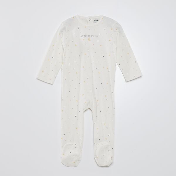 Pyjama Avec Imprimes Bebe Garcon Blanc Lune Kiabi 9 00