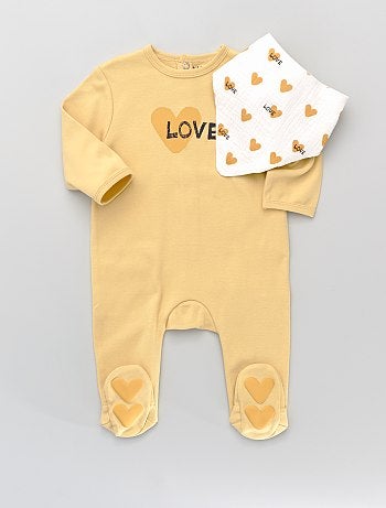 Pyjama 2 Pieces Bebe Fille Jaune Kiabi