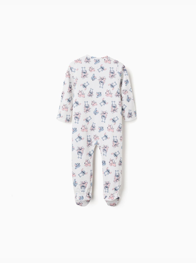 Pyjama avec pieds en coton avec motif Stitch Beige clair - Kiabi