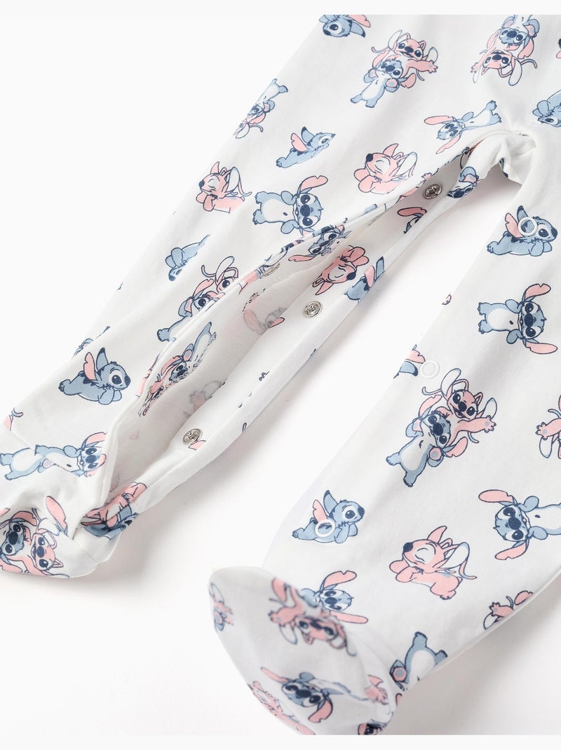 Pyjama avec pieds en coton avec motif Stitch Beige clair - Kiabi