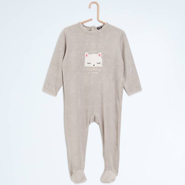 Pyjama Avec Pieds Imprime Chat Bebe Fille Gris Kiabi 10 00