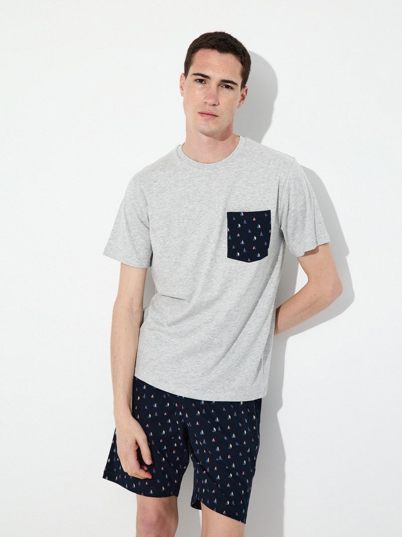 Pyjama avec poche MO Fashion Gris - Kiabi