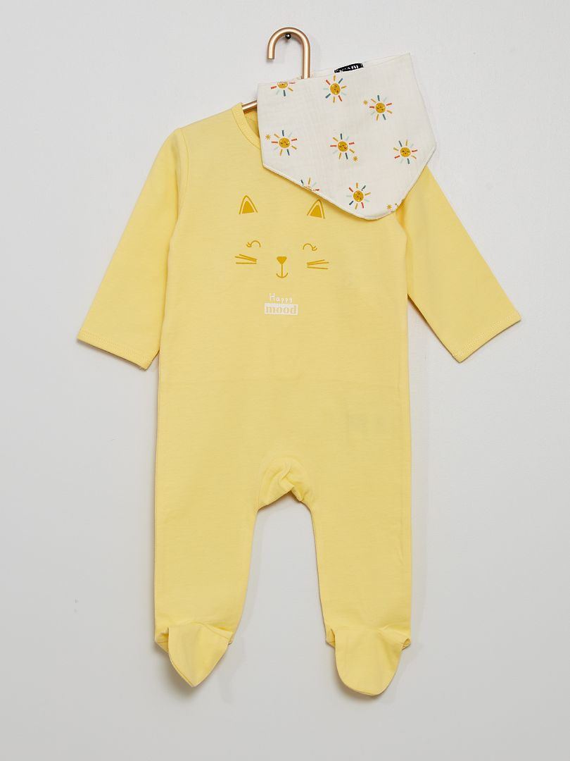 Pyjama + bandana jaune - Kiabi