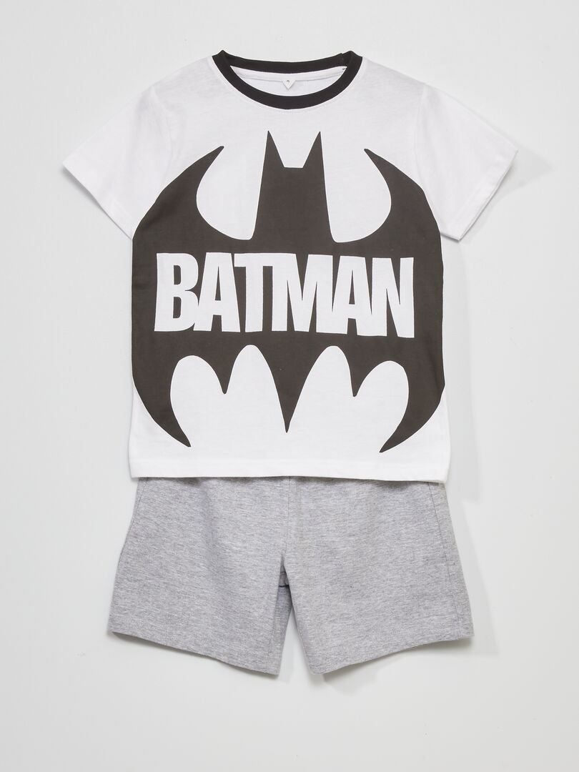 Pyjama 'Batman' - 2 pièces blanc/gris - Kiabi