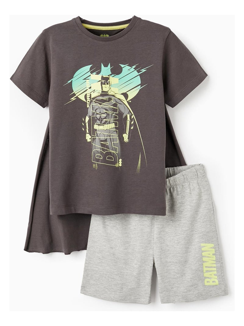 Pyjama Batman en coton avec cape amovible pour garçon Gris foncé - Kiabi