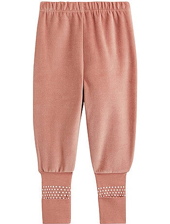 Pyjama bébé 2 pièces en velours à pieds retroussables cléo