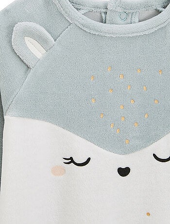 Pyjama bébé 2 pièces en velours avec pieds Alma