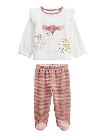Pyjama bébé 2 pièces en velours avec pieds Oona