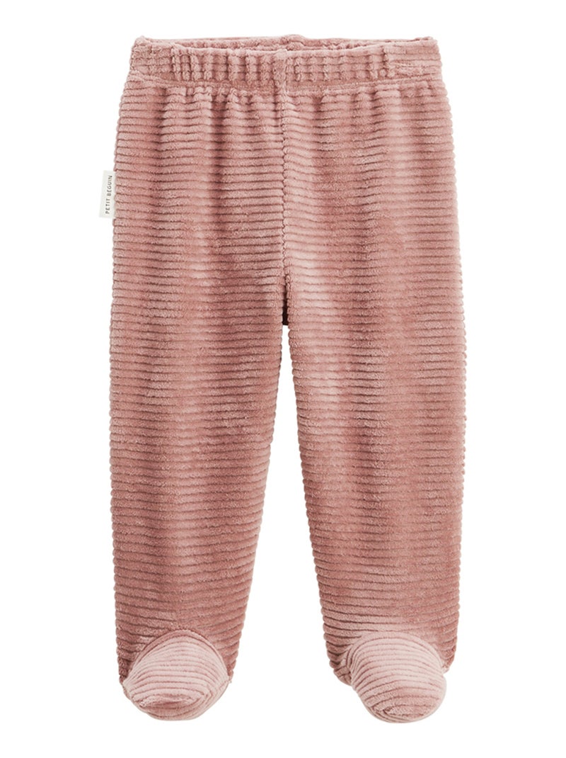 Pyjama bébé 2 pièces en velours avec pieds Oona Rose - Kiabi