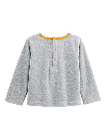 Pyjama bébé 2 pièces en velours avec pieds Petit Loup