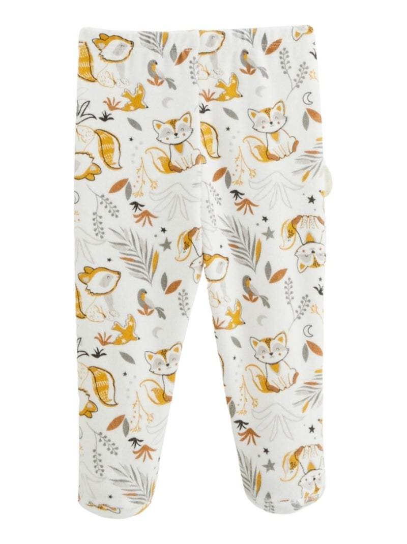 Pyjama bébé 2 pièces en velours avec pieds Petit Loup Gris Gris - Kiabi