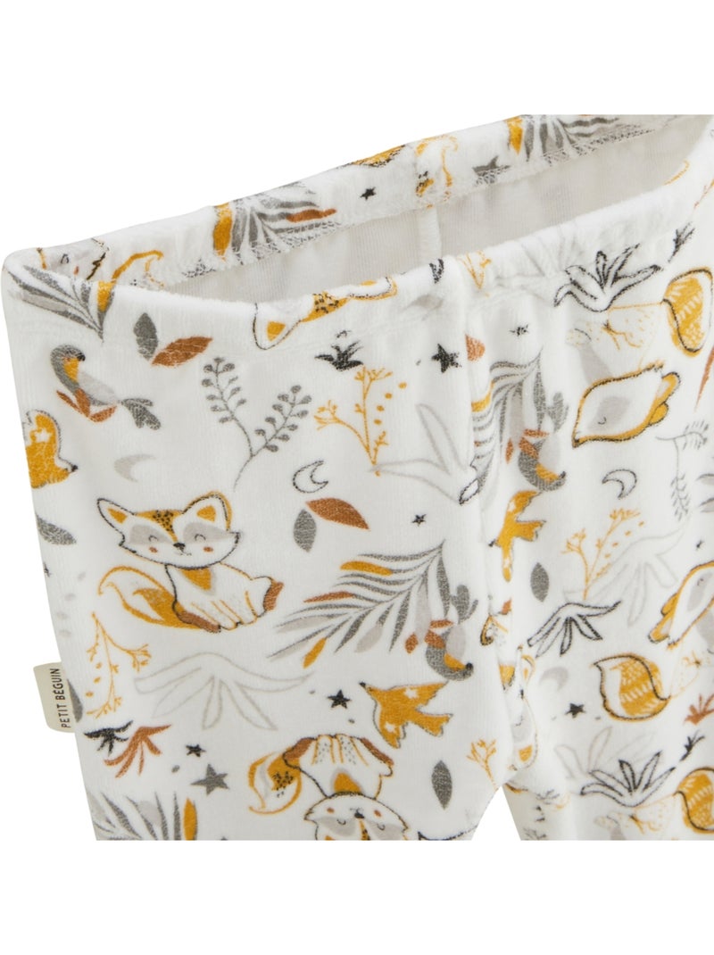 Pyjama bébé 2 pièces en velours avec pieds Petit Loup Gris Gris - Kiabi