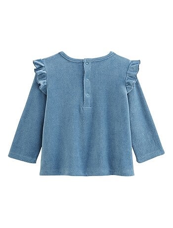 Pyjama bébé 2 pièces en velours avec pieds Polarmoon