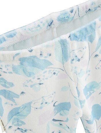 Pyjama bébé 2 pièces en velours avec pieds Polarmoon