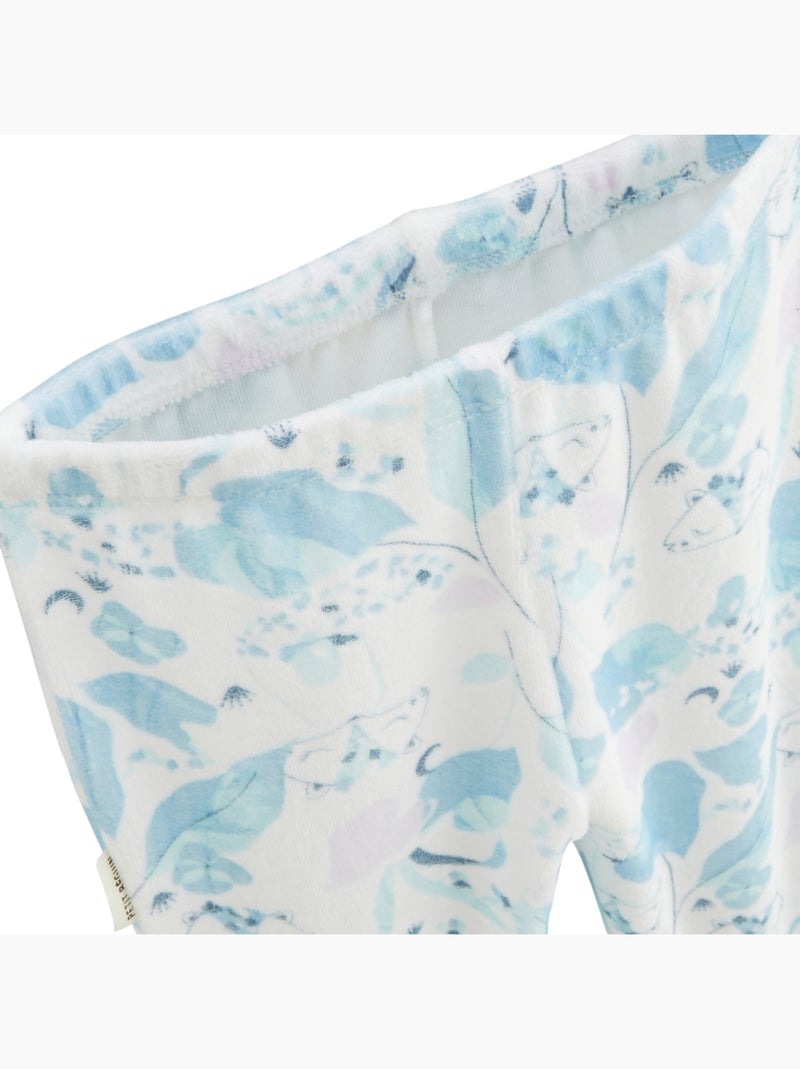 Pyjama bébé 2 pièces en velours avec pieds Polarmoon Bleu - Kiabi