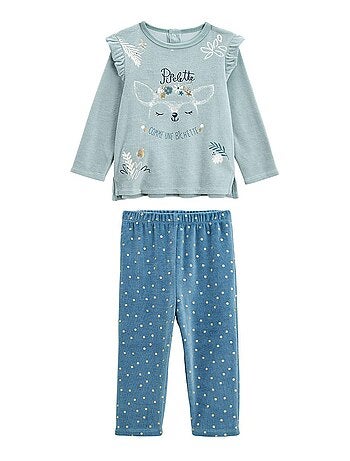 Pyjama bébé 2 pièces en velours Bichette - Kiabi