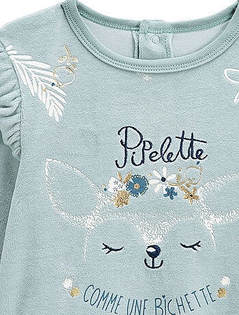 Pyjama bébé 2 pièces en velours Bichette