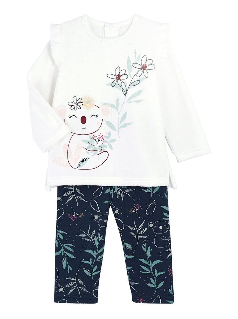Pyjama bébé 2 pièces en velours Paloma Bleu - Kiabi