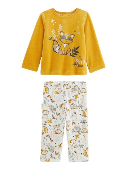 Pyjama bébé 2 pièces en velours Petit Loup - Kiabi