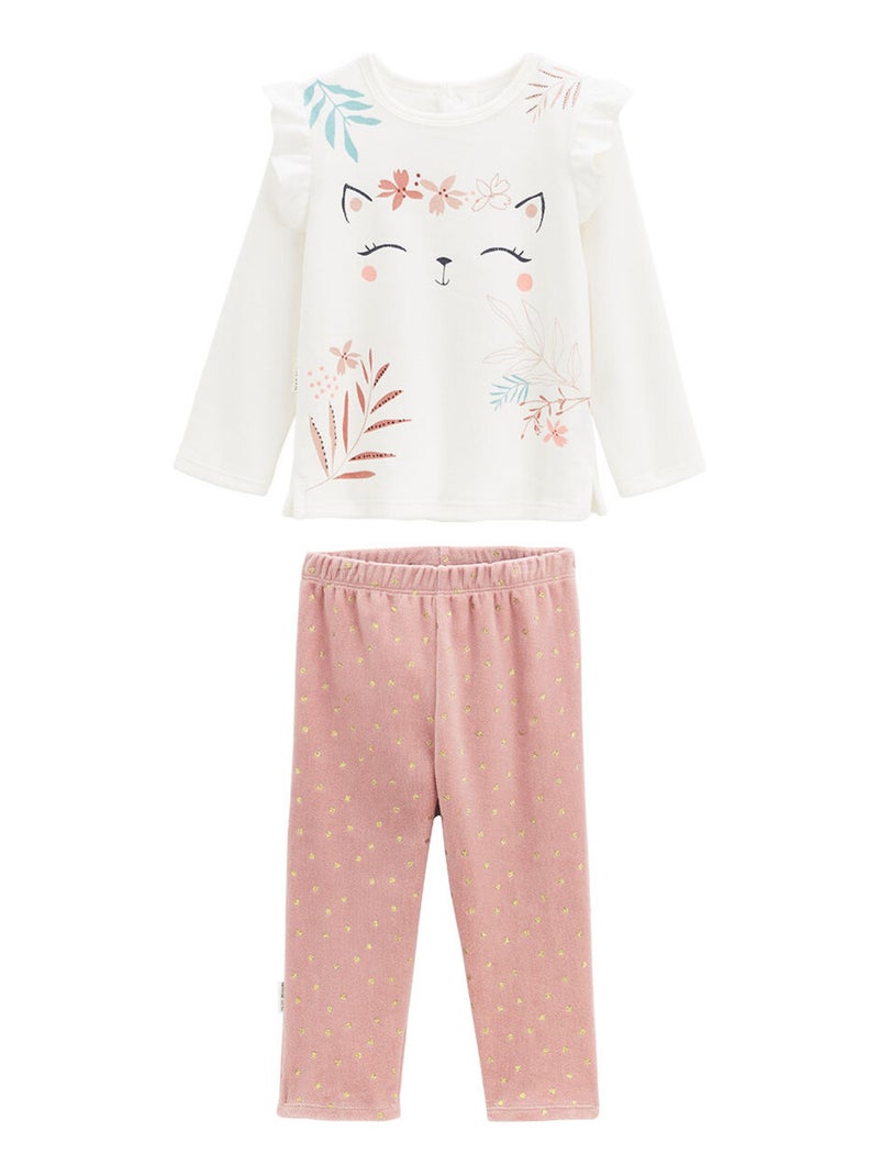 Pyjama bébé 2 pièces en velours Rosa Rose - Kiabi