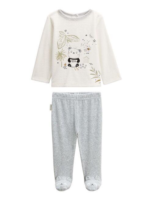 Pyjama bébé 2 pièces en velours Tropic Moon - Kiabi