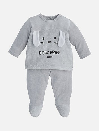 PYJAMA BEBE 2 PIECES GRIS "LAPIN