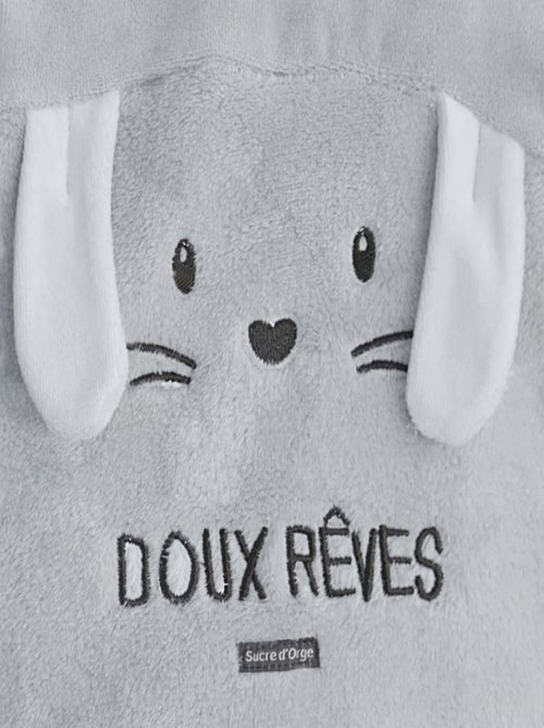 PYJAMA BEBE 2 PIECES GRIS "LAPIN" - Kiabi