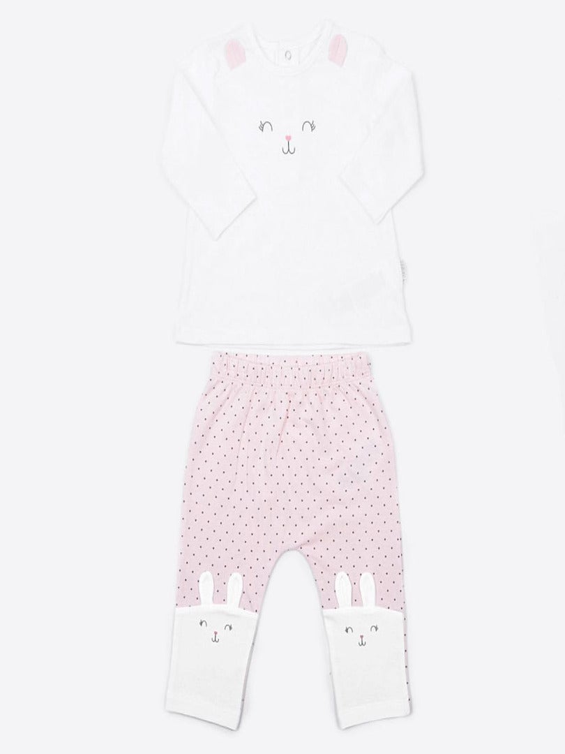 Pyjama Bébé En Coton Bio À Zip - Uni - Rose - Kiabi - 21.90€