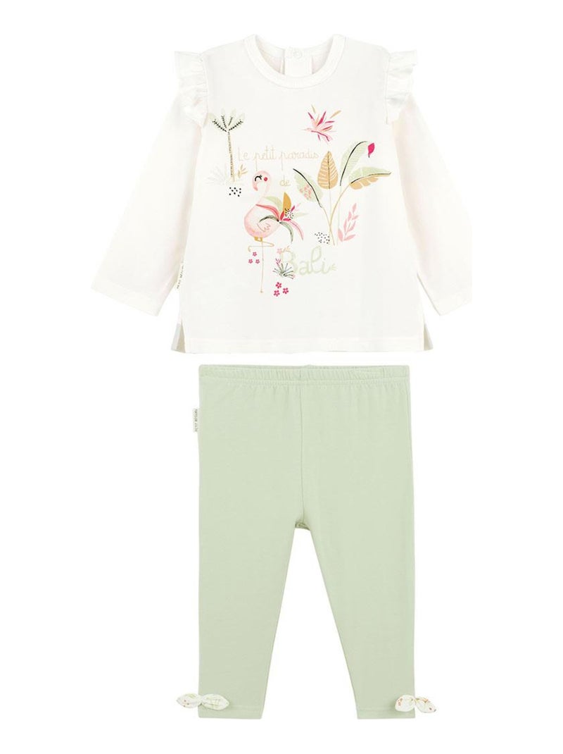 Pyjama bébé 2 pièces Petit Paradis Ecru - Kiabi