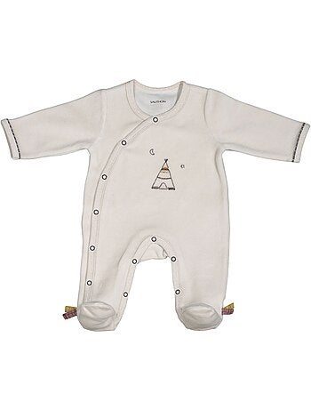 Pyjama bébé à manches longues en velours - SAUTHON