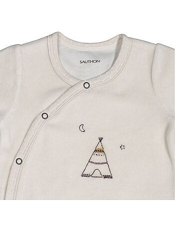 Pyjama bébé à manches longues en velours - SAUTHON
