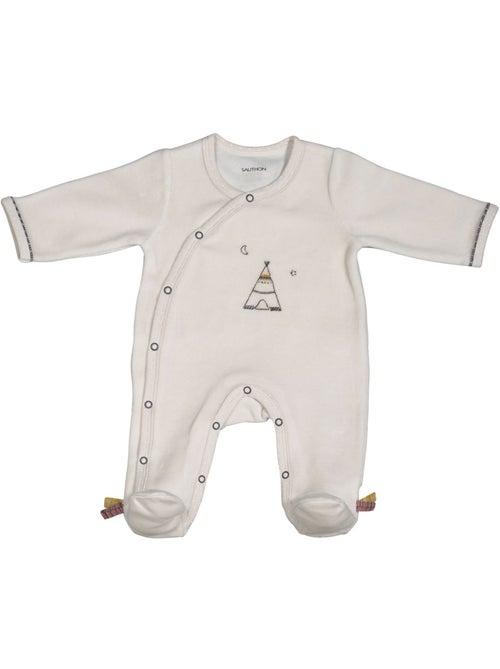 Pyjama bébé à manches longues en velours - SAUTHON - Kiabi