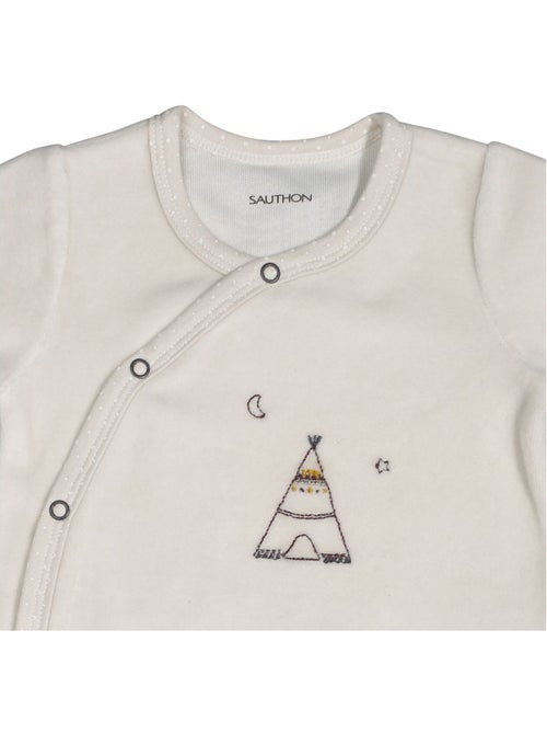 Pyjama bébé à manches longues en velours - SAUTHON - Kiabi