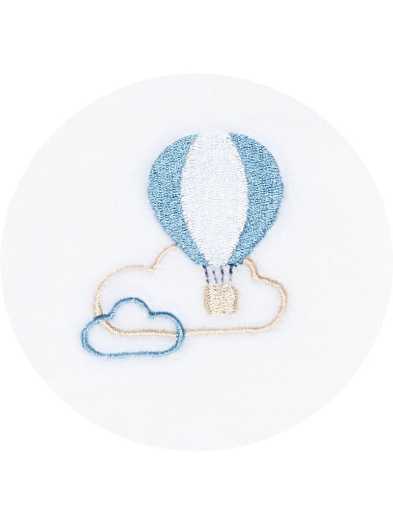 Pyjama bébé à manches longues en velours - SAUTHON Blanc Bleu ciel - Kiabi