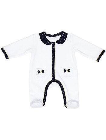 Pyjama bébé à manches longues en velours - SAUTHON