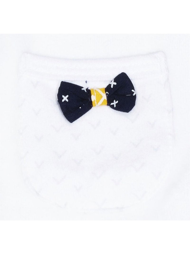 Pyjama bébé à manches longues en velours - SAUTHON Blanc Bleu - Kiabi