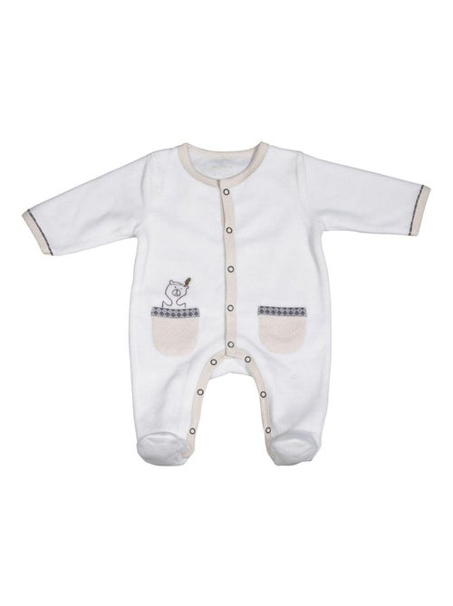 Pyjama bébé à manches longues en velours - SAUTHON - Kiabi