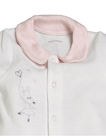 Pyjama bébé à manches longues en velours - SAUTHON