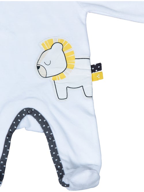 Pyjama bébé à manches longues en velours - SAUTHON - Kiabi