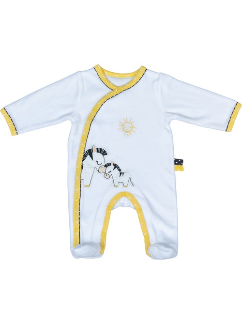 Pyjama bébé à manches longues en velours - SAUTHON - Kiabi