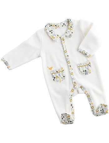 Pyjama bébé à manches longues en velours - SAUTHON