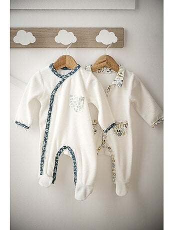 Pyjama bébé à manches longues en velours - SAUTHON