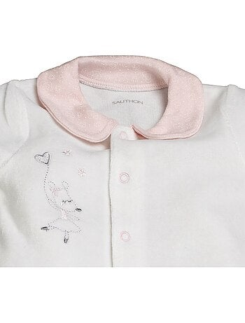 Pyjama bébé à manches longues en velours - SAUTHON